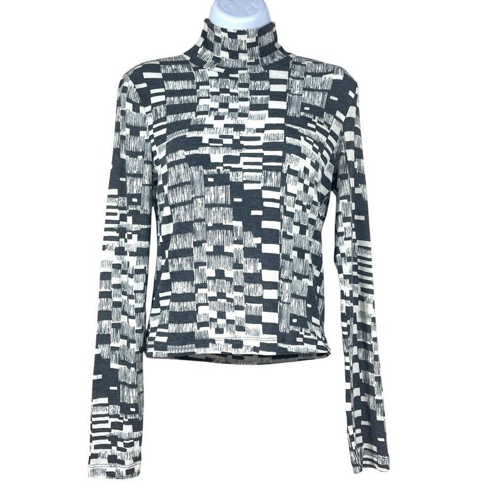 Daily Practice Anthropologie Mock Neck Open Back Long Sleeve Top Med Long Sleeve